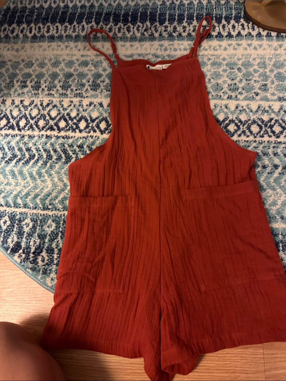 lotus and luna Rust Red Sleeveless Romper